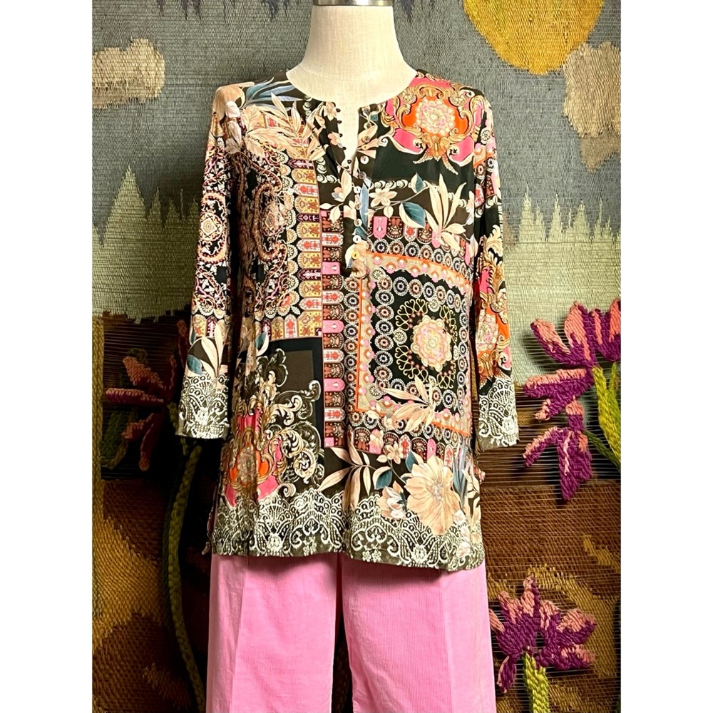 Johnny Was Flora Button Front Tunic S - Picture 8 of 15